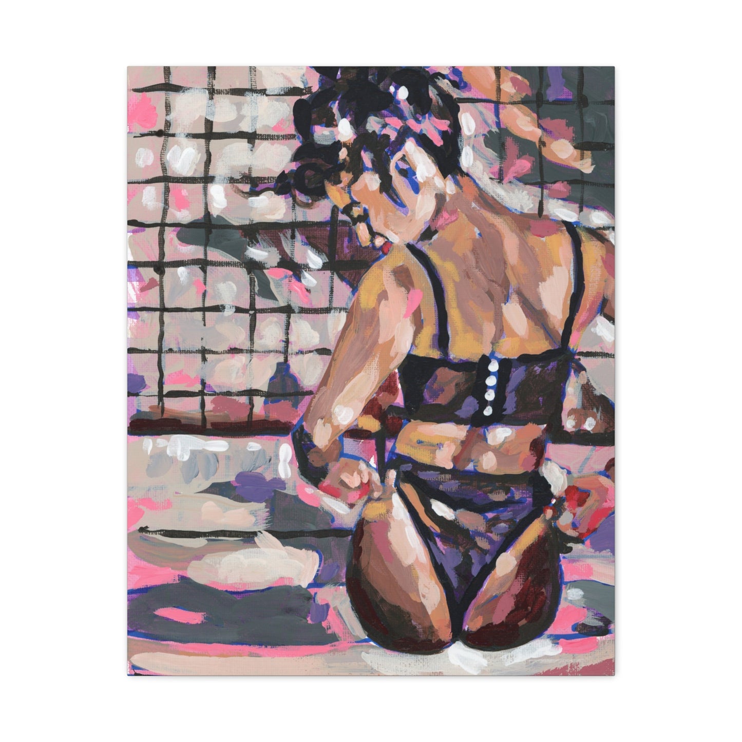 Black Lingerie Girl Canvas