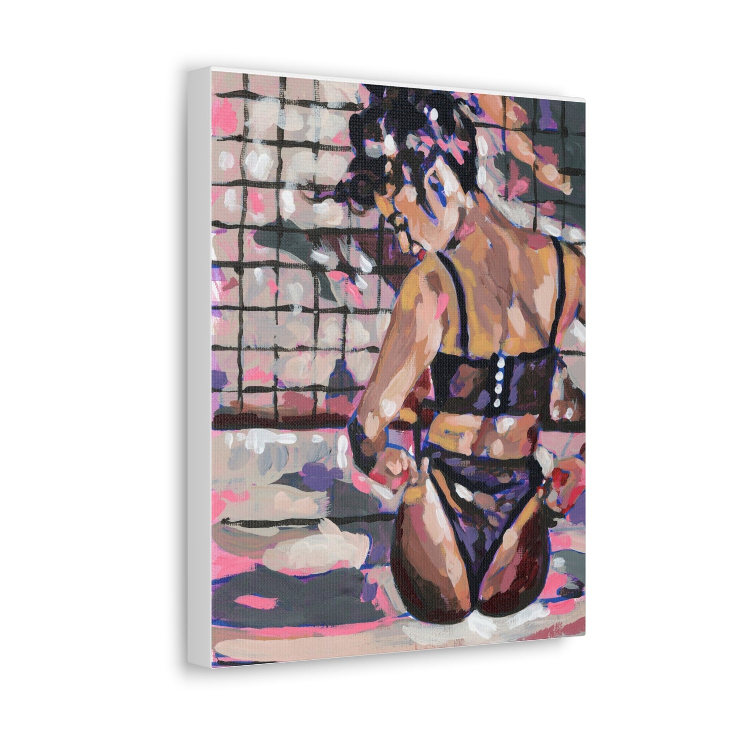 Black Lingerie Girl Canvas