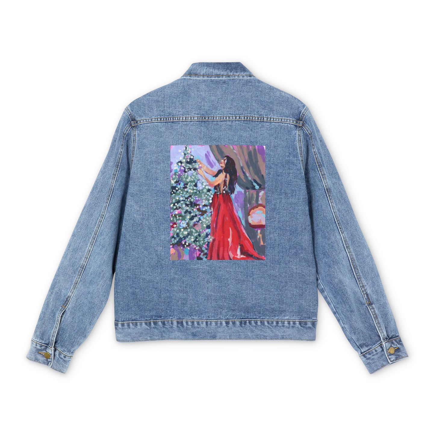 Red Dress Christmas Jean Jacket