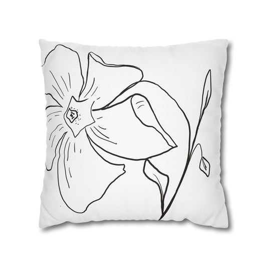 February Birth Flower Double-Sided Pillow Cover
