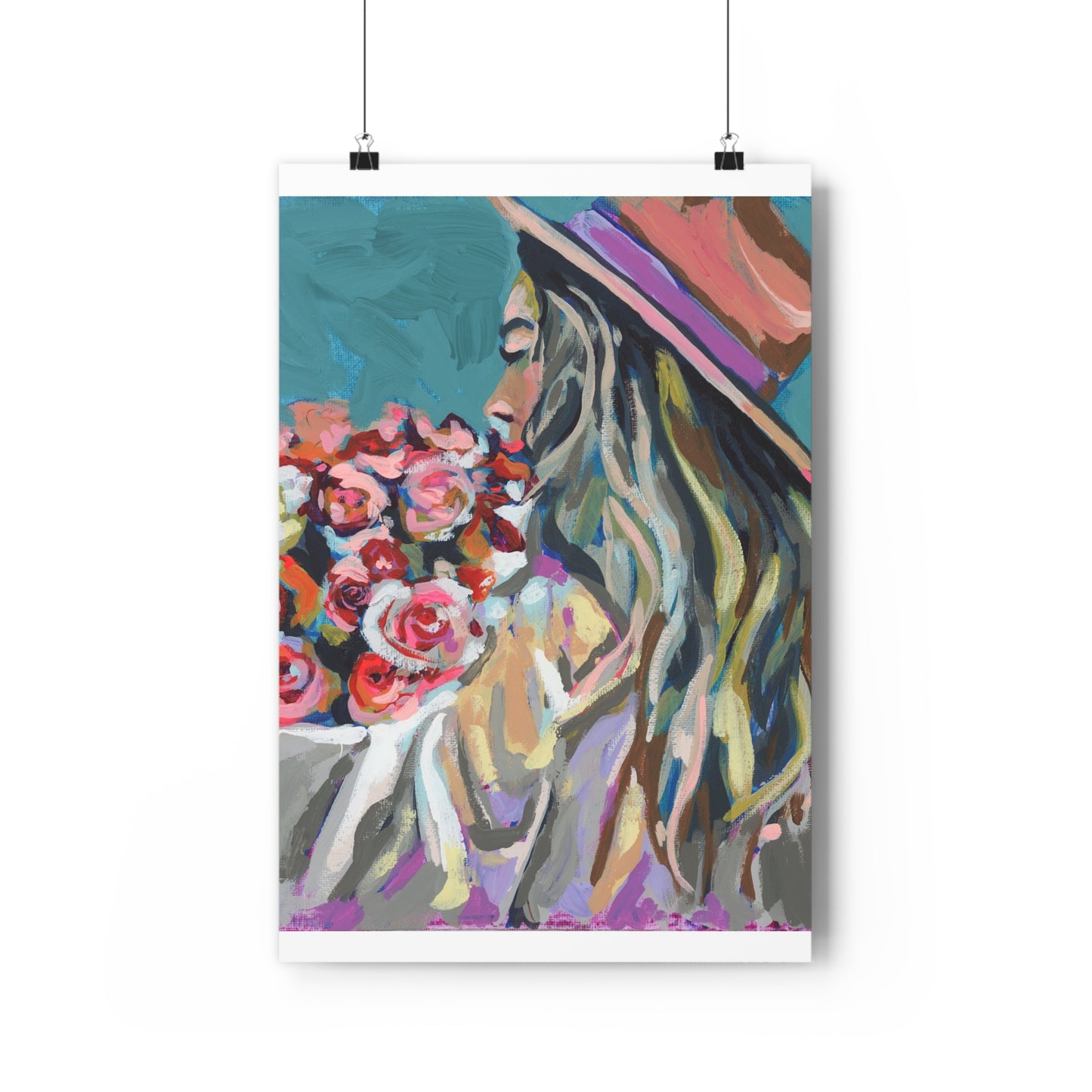 Floral Woman Giclée Art Print - Stylish Wall Decor for Home