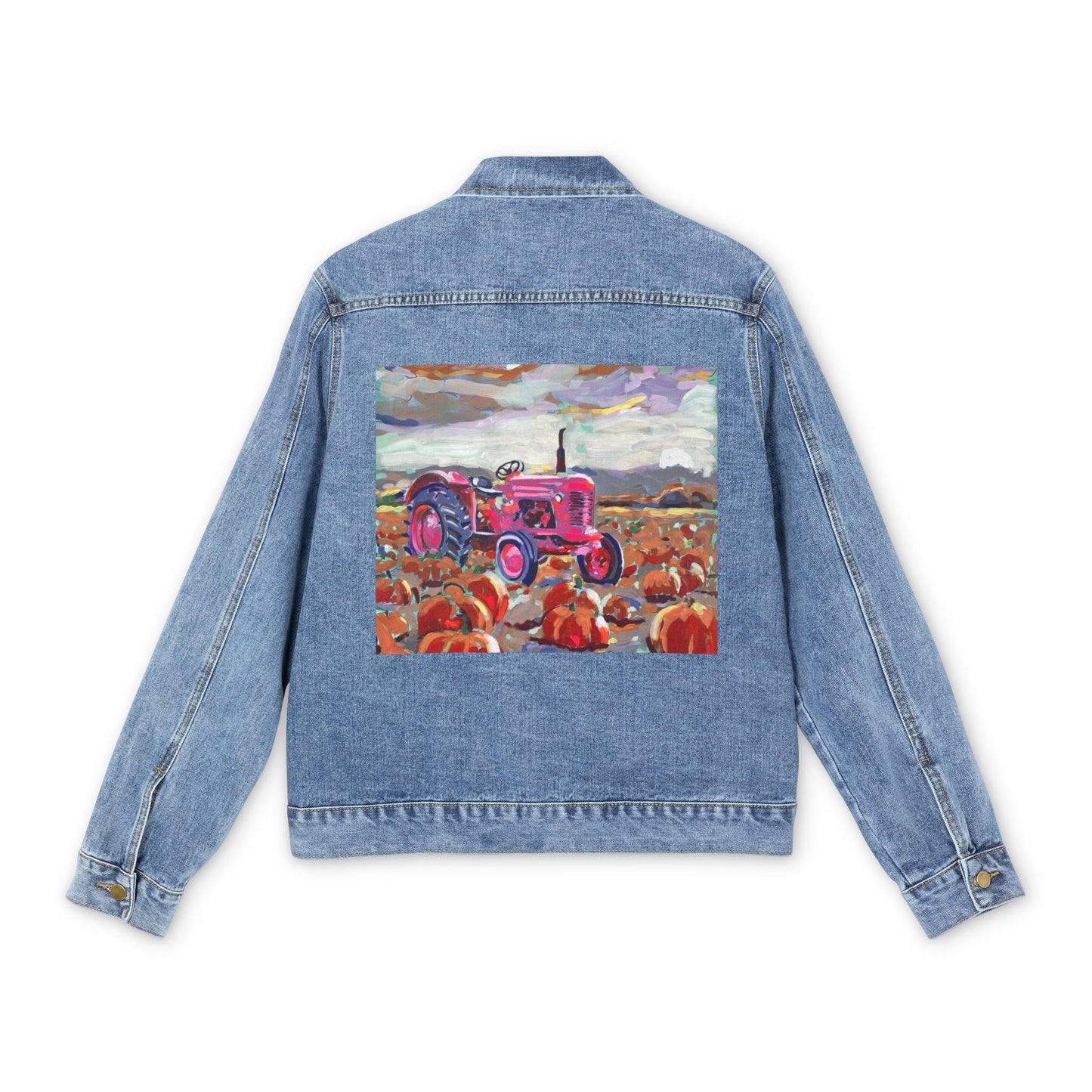 Pink Pumpkin Tractor Denim Jacket