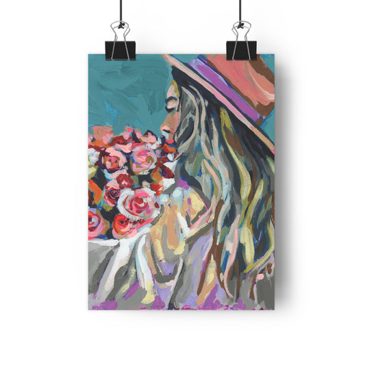 Floral Woman Giclée Art Print - Stylish Wall Decor for Home