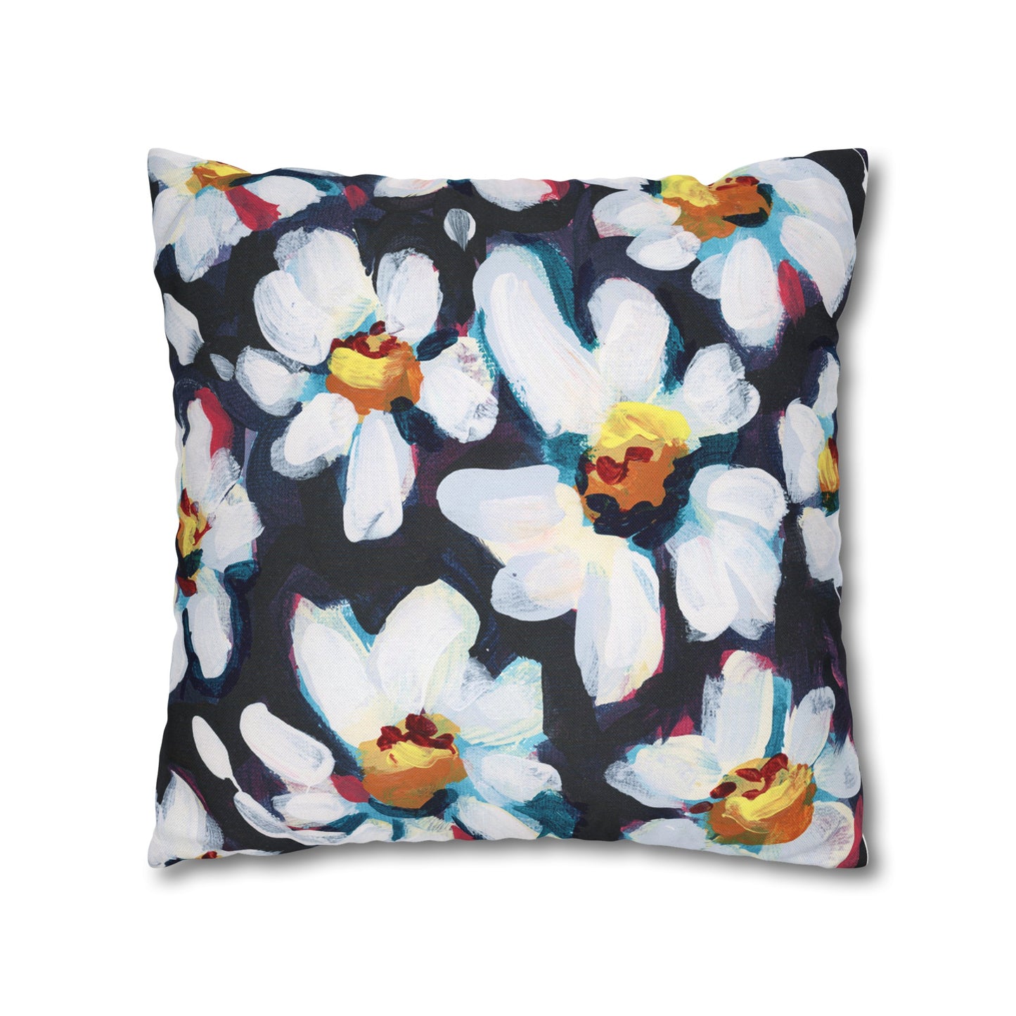 White/Black Daisy Pillow Cover