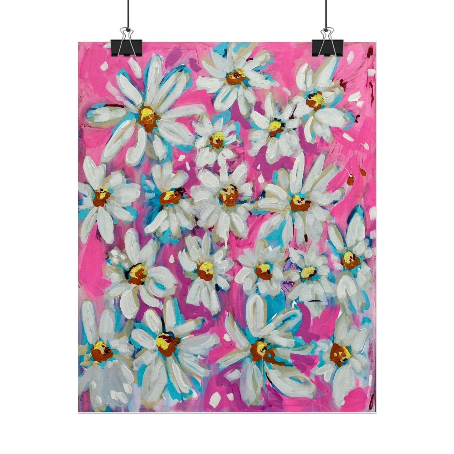 Hot Pink Daisies Art Print