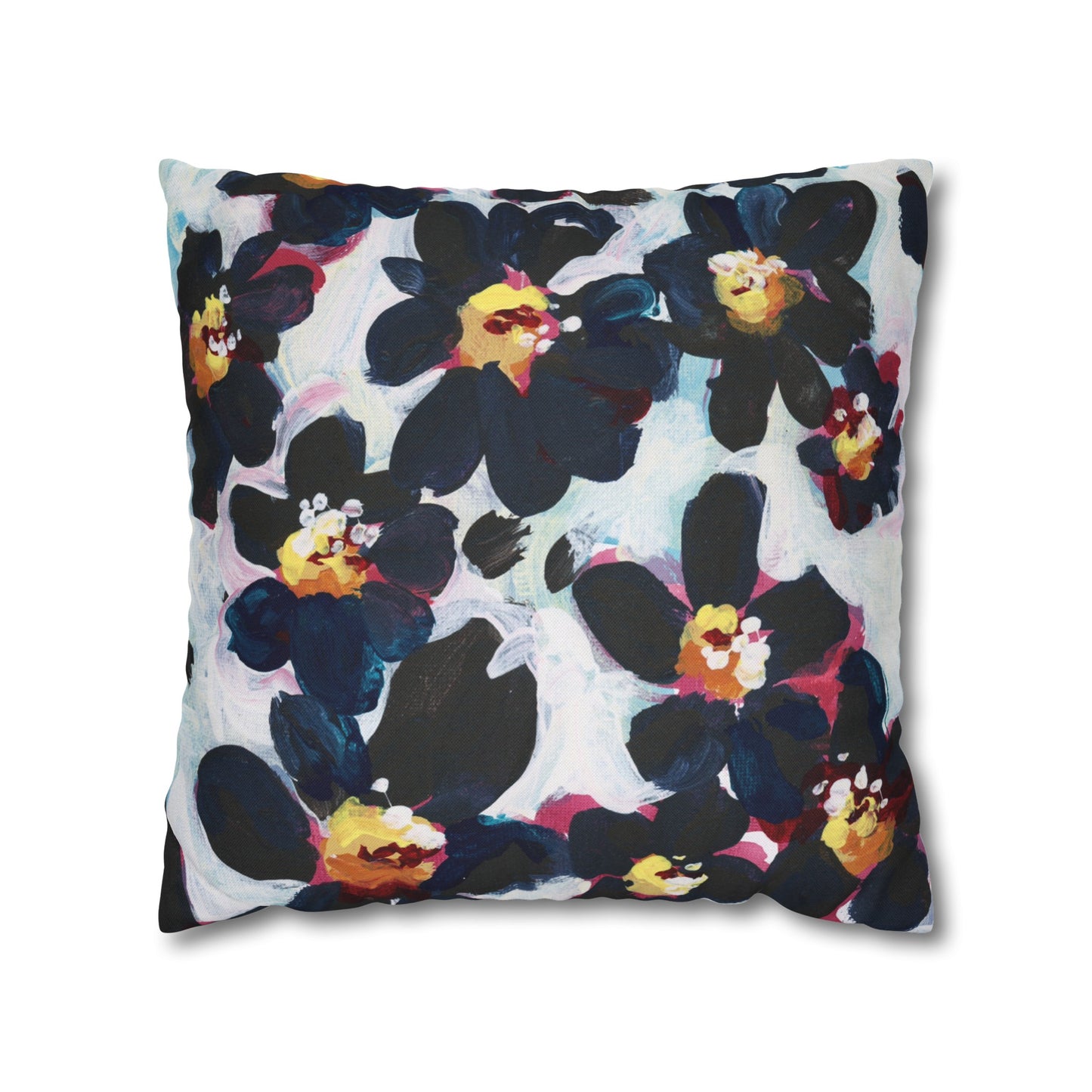 White/Black Daisy Pillow Cover