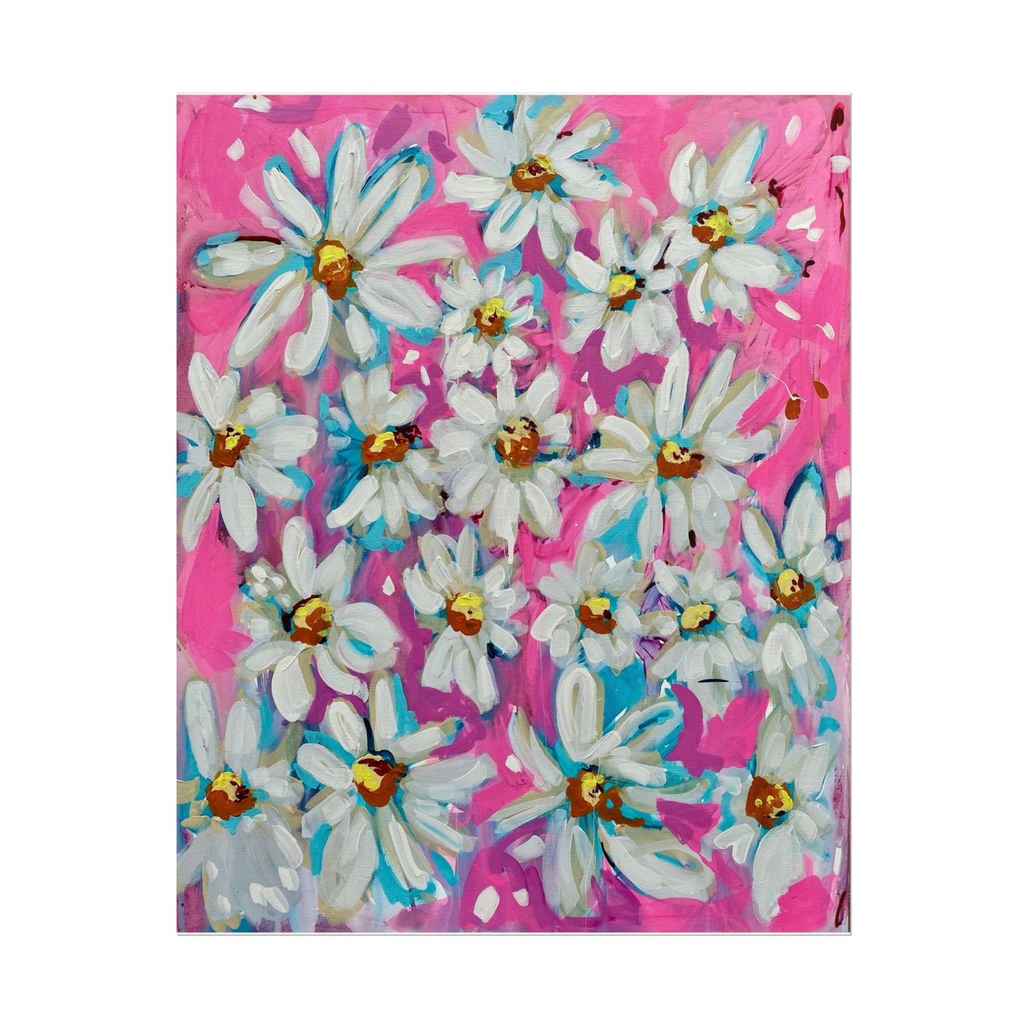 Hot Pink Daisies Art Print