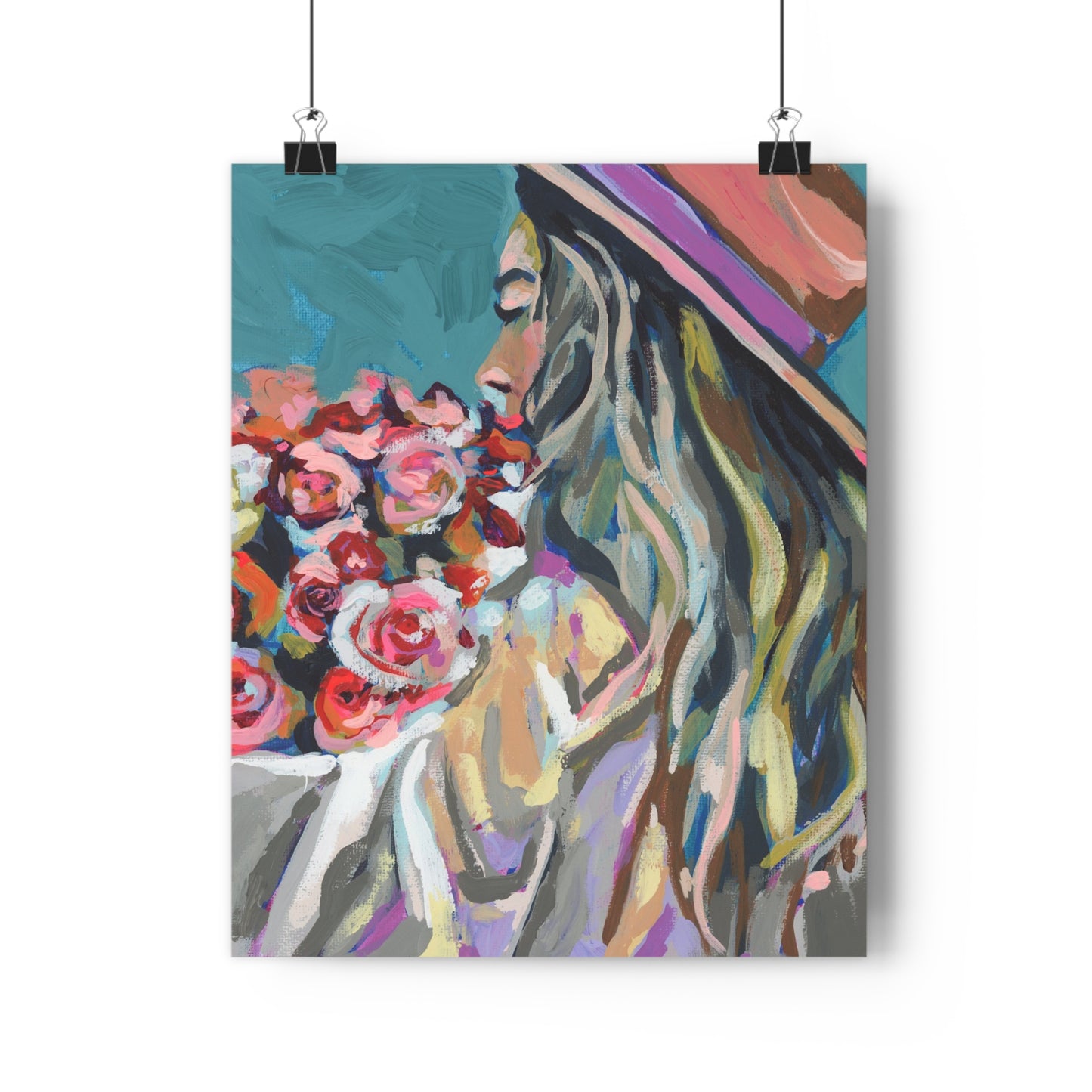 Floral Woman Giclée Art Print - Stylish Wall Decor for Home