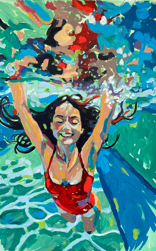 Bubbles Swim Underwater