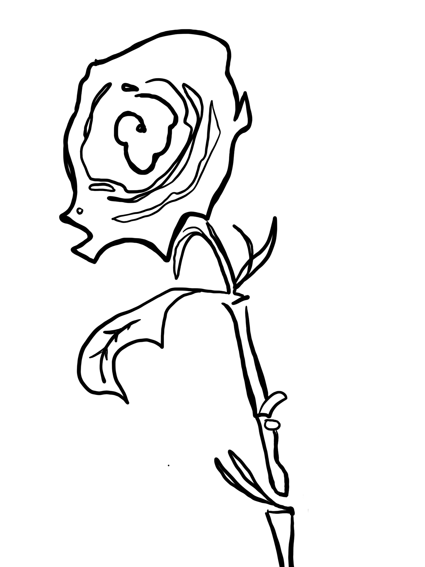 June Birth Flower Rose (black and white)