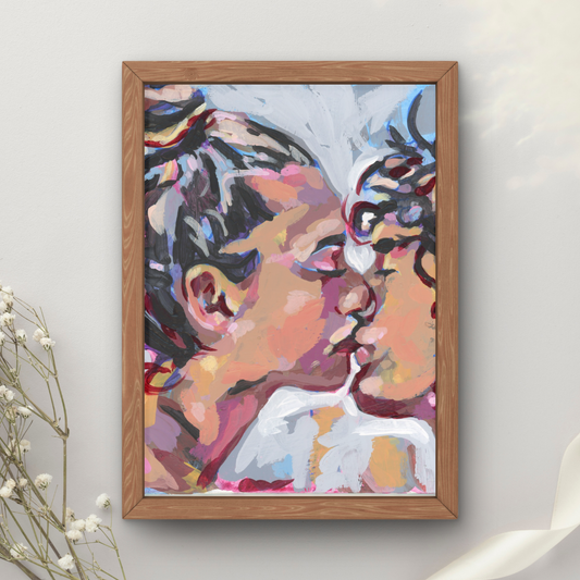 Kissing Couple Art Print