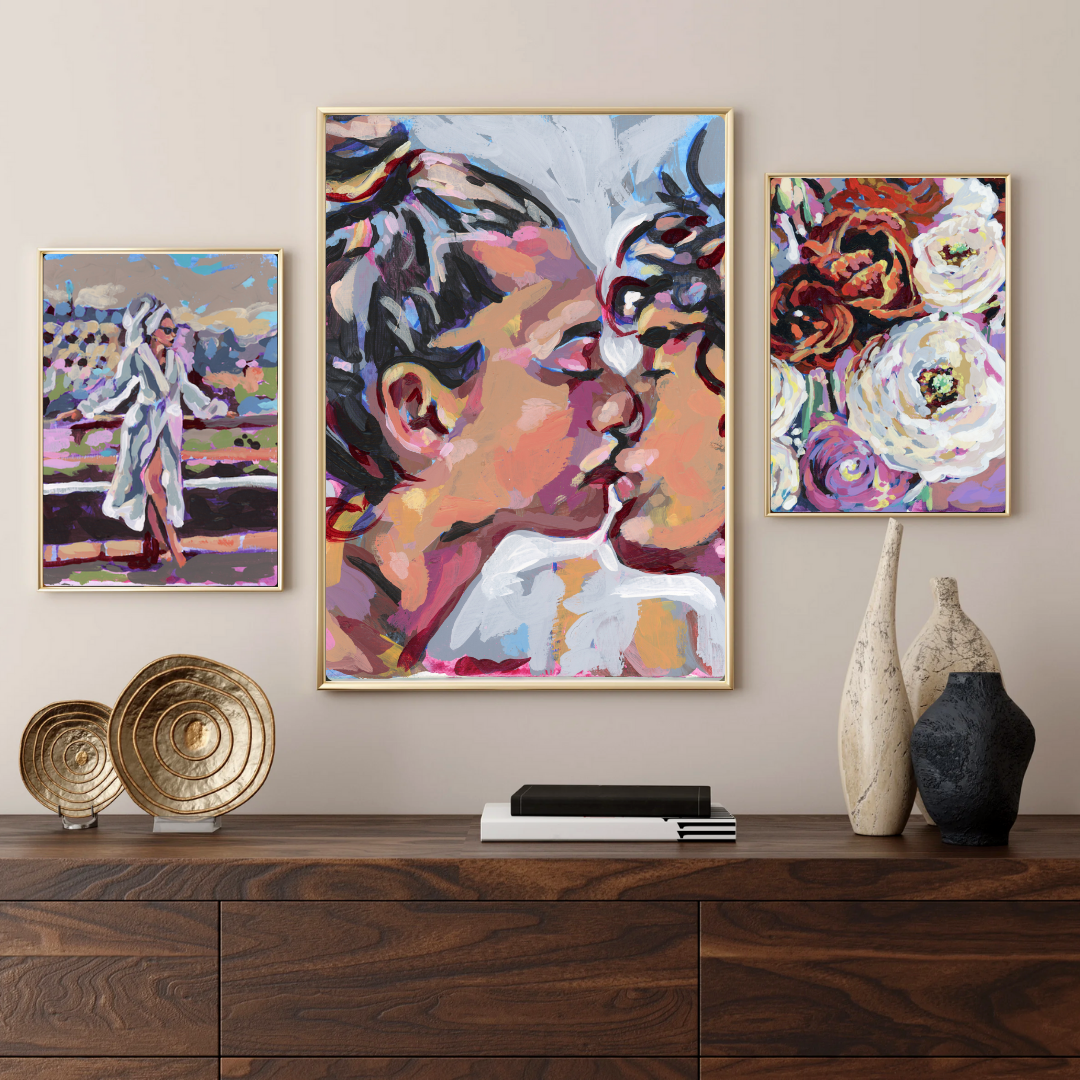 Kissing Couple Art Print