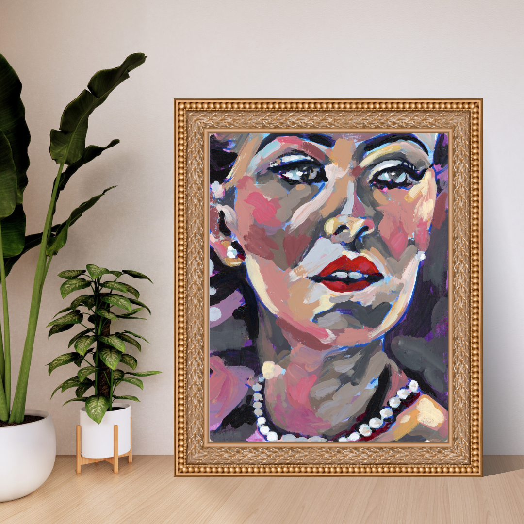 Pearl Woman Portrait Art Print