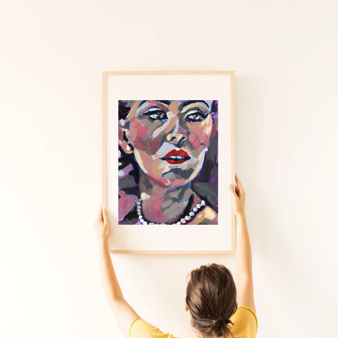 Pearl Woman Portrait Art Print