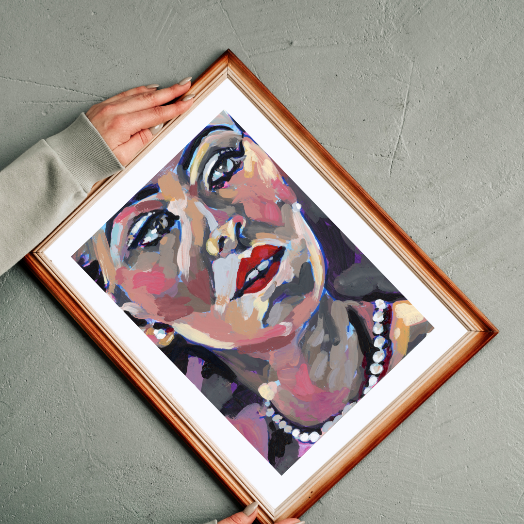 Pearl Woman Portrait Art Print