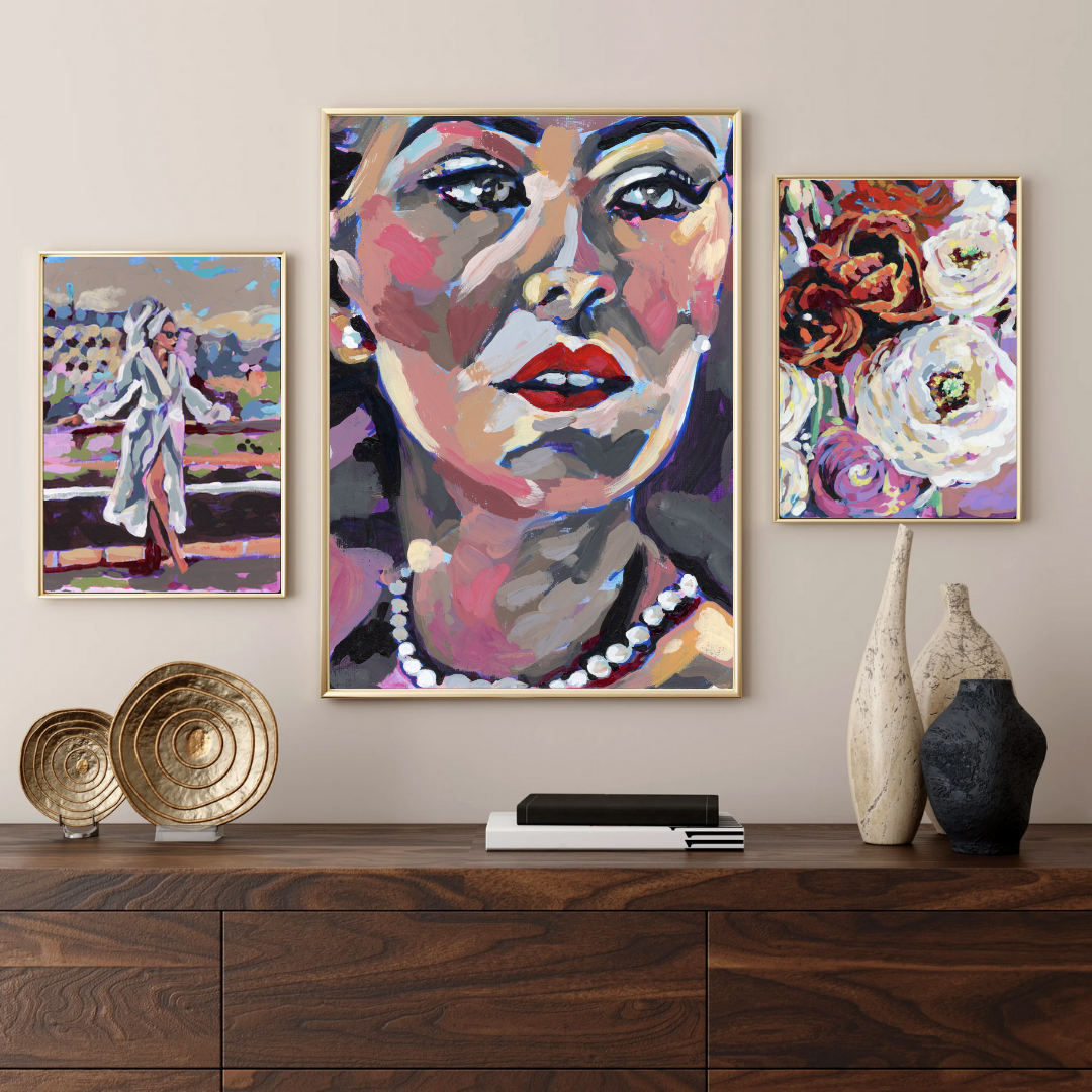 Pearl Woman Portrait Art Print