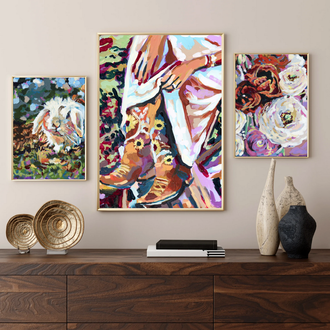 Sunset Cowgirl Art Print