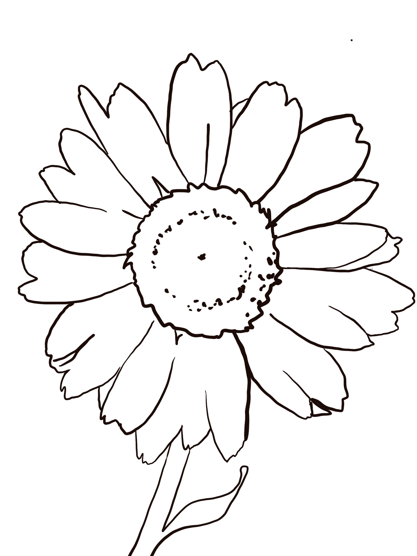 April Birth Flower Daisy (black and white)