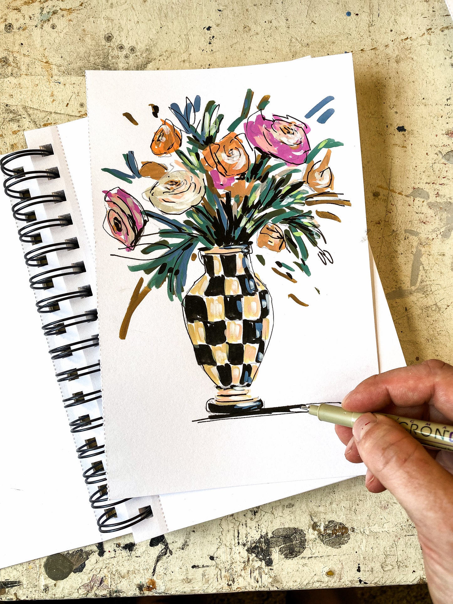 #008 - Checkered Flower Bouquet