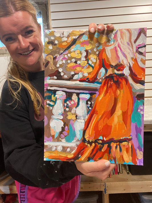 Orange Dress Girl Original