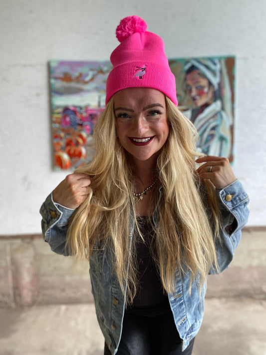 Goose Pom-Pom Knit Hat
